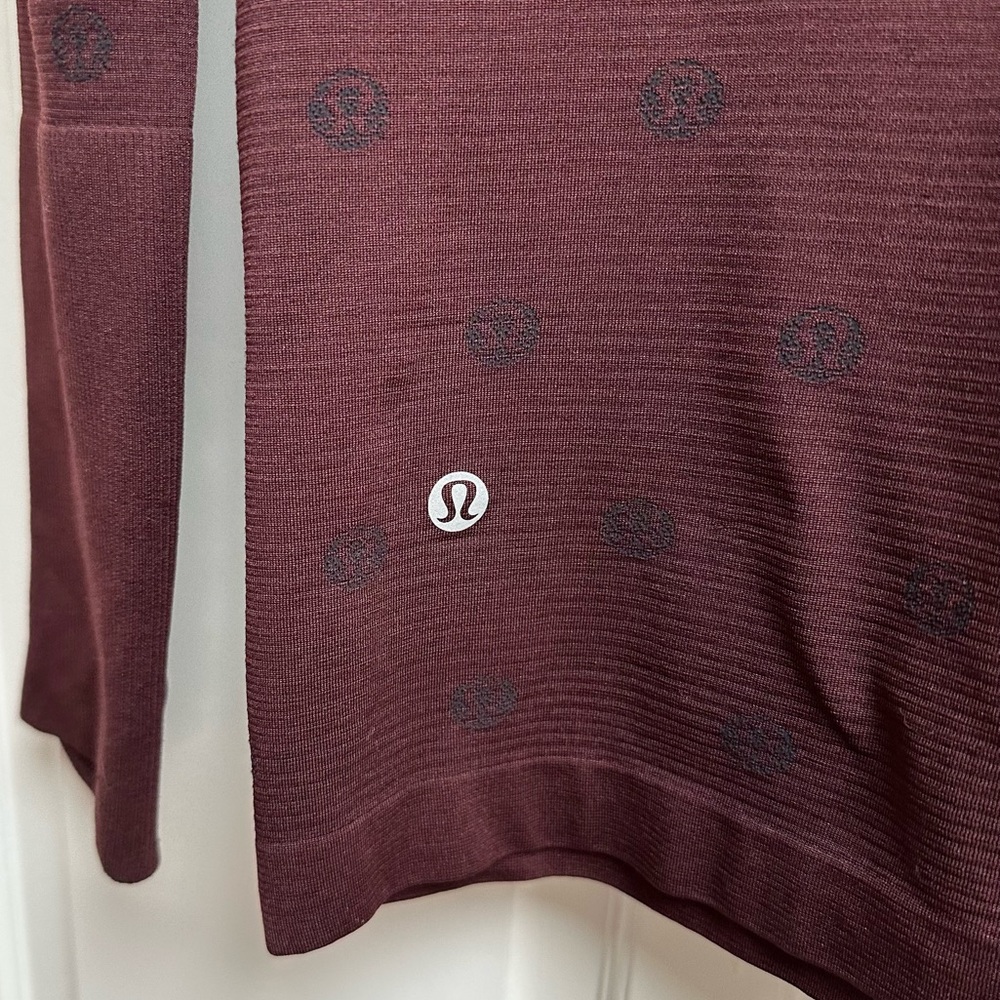 Lululemon Swiftly Tech Long Sleeve Shirt 2.0 Burgundy Wine Color Size 6 - Picture 6 of 10